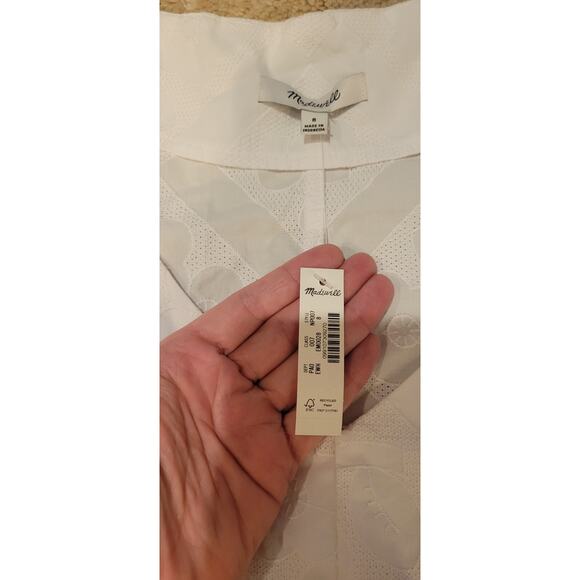 NWT Madewell  Darted V-Neck Top in Floral White Size 8 Retail $92 - Picture 5 of 7